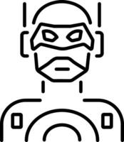 Cyberpunk rendering icon in linear style vector