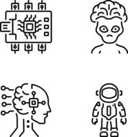Pack of Linear Style Futuristic Icons vector