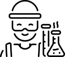 Chemical engineer icon in line style vector