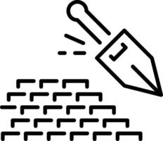 Bricklaying icon in linear style vector