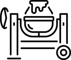 Cement mixer machine icon in line style vector