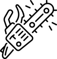 Chainsaw icon in linear style vector