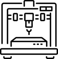 3d printing machine icon in linear style vector