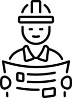 Architect icon in linear style vector