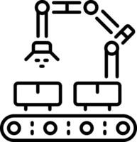 A line style icon of conveyor belt vector