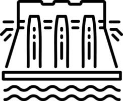 A line style icon of water dam vector