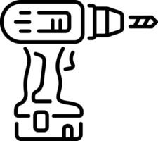 A line style icon of drill machine vector