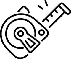 Measure tape icon in linear style vector
