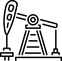 Oil rig icon in linear style vector