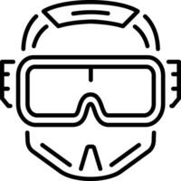 A line style icon of safety goggles vector
