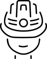 A line style icon of safety helmet vector