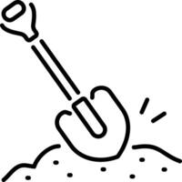 Digging shovel icon in line style vector