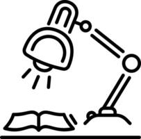 Table lamp icon in linear style vector