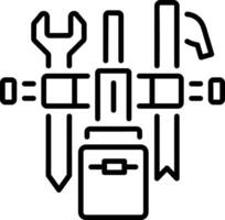 A line style icon of tool belt vector