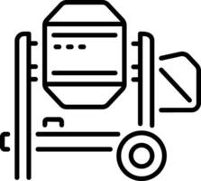 A linear icon of concrete mixer machine vector