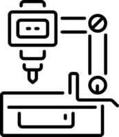 Cnc machine icon in linear style vector
