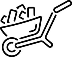 A line style icon of construction cart vector