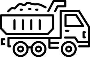 A line style icon of dump truck vector