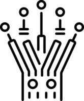 Fiber optics icon in linear style vector