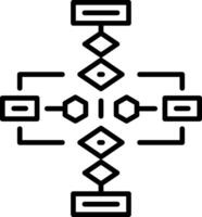 A line style icon of flowchart diagram vector