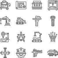 Collection of Linear Style Engineering Icons vector