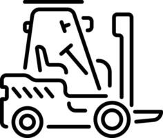 A line style icon of forklift loader vector
