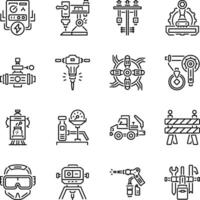 Bundle of Linear Style Engineering Tools Icons vector