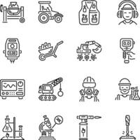 Set of Linear Style Engineering Equipment Icons vector
