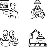 Pack of Linear Style Mechanical Engineering Icons vector