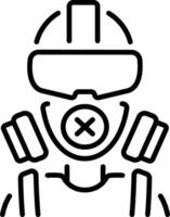 Trendy Gas mask icon in linear style vector