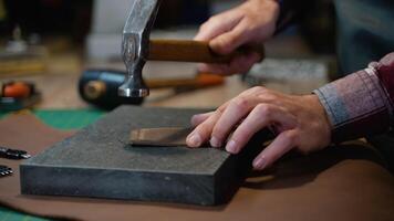 Crafting Leather with Hammer and Precision Tools video