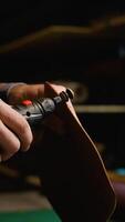 A craftsman uses a rotary tool to polish leather edges, achieving a smooth, professional finish video