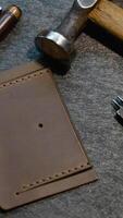 Leather Craft Tools and Wallet in Progress video