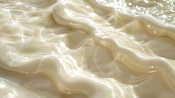 Smooth, creamy liquid texture reflecting light, creating a serene and calming atmosphere photo