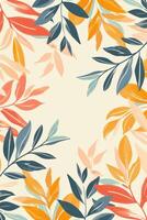 Colorful autumn leaves framing a blank space, ideal for invitations or seasonal designs photo