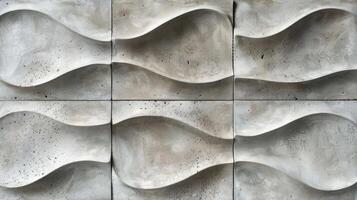 Abstract wall design featuring undulating patterns in a modern architectural setting photo