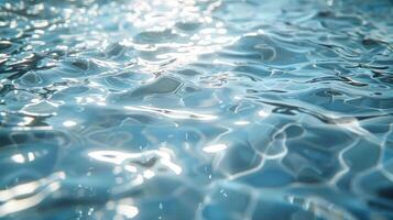Close-up view of shimmering water surface reflecting sunlight, creating a tranquil atmosphere photo