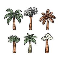Cartoon Palm Trees in Different Styles and Sizes vector