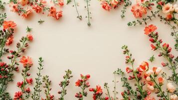 Floral arrangement featuring vibrant flowers on a soft background, ideal for design use photo