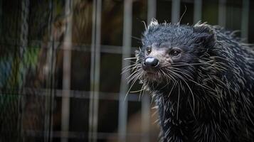 Close-up of a porcupine-like animal in a natural habitat, showcasing its unique features and textures photo