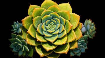 yellow water color succulent photo