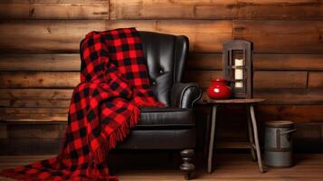 rustic red and black buffalo check photo