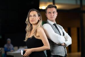 Confident Business Duo Radiating Elegance and Professional Charm. photo