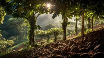 trees shade grown coffee photo