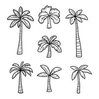 Black and White Palm Tree Illustrations vector