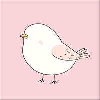 Minimalist Illustration of a Pink Bird on a Plain Background vector