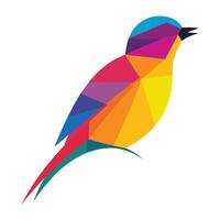 Bright LowPoly Bird in a Minimalist Style vector