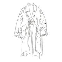 Simple Outline of Long Open Cardigan with Dropped Shoulders vector