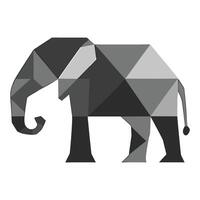 Geometric Elephant in Black and Gray Abstract Shapes vector