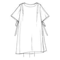 Simple Outline of Casual TShirt with Dropped Shoulders vector